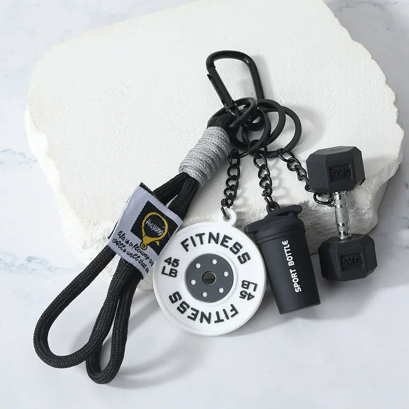 Gym Barbell Fitness Keychain – Silicone Weight Plate Charm