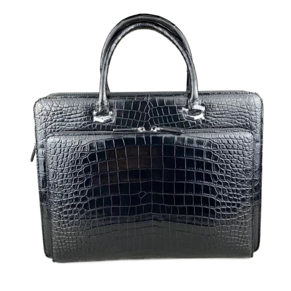 Men's Genuine Crocodile Leather Business Briefcase