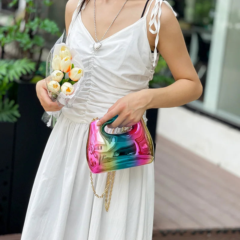 Moods Branded Women Evening Clutch Bags Luxury Designer Purses Handbags Acrylic Chain Shoulder Bag