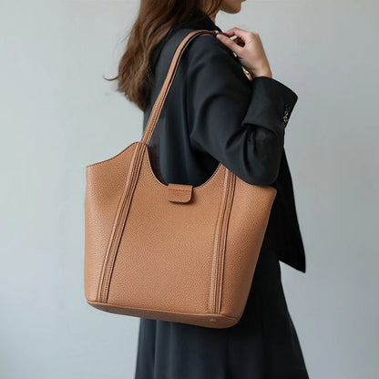 Women's Soft Leather Tote Bag – Luxury Shoulder Handbag
