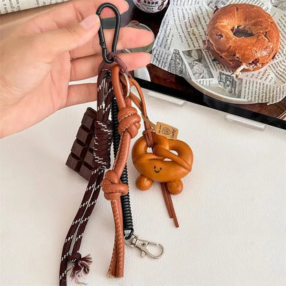 Bread Bag Charm Keychain – Kawaii Korean Style Rope Pendant