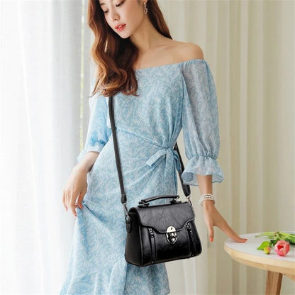 Crossbody Bag for Women – Vintage PU Leather Flap Satchel Purse