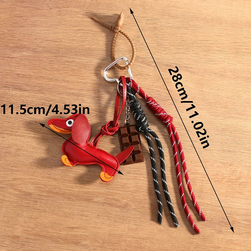 Sausage Dog Keychain Bag Charm – Cute Dachshund Pendant Gift