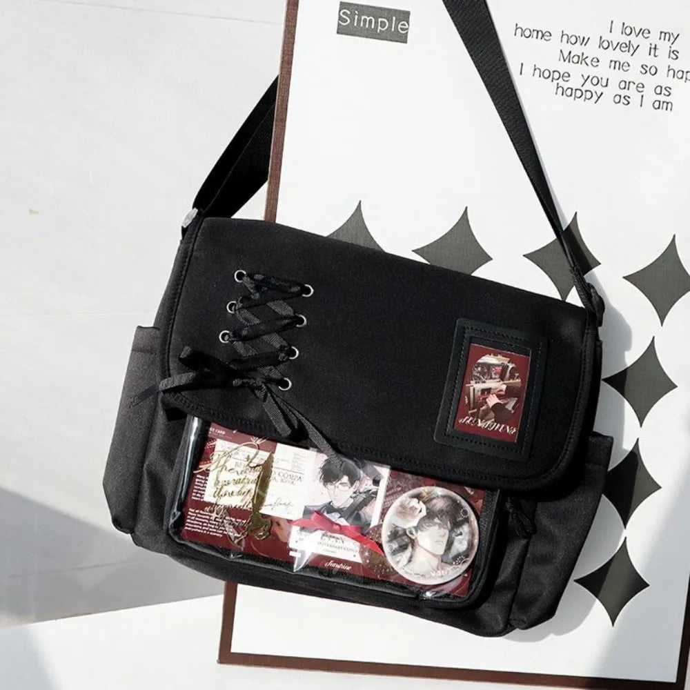 Kawaii Itabag Messenger Bag Clear Window Lace Detail Crossbody