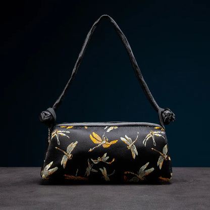 Embroidered Silk Shoulder Bag – Floral Cheongsam Purse