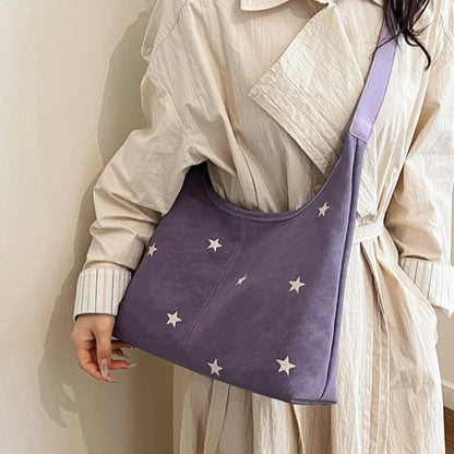 Star Embroidered Hobo Bag – Premium Large Tote Shoulder Bag