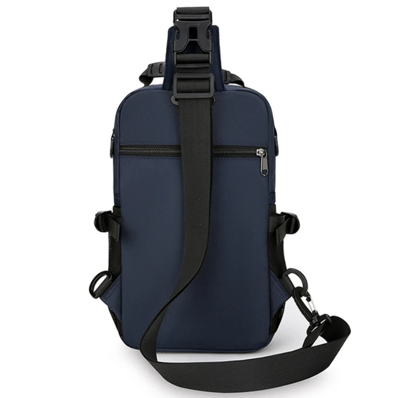 Men's Crossbody Chest Bag – Oxford Sling Pack with Multi-Pockets