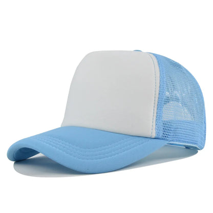 Plain Trucker Hat – Adjustable Mesh Snapback Baseball Cap