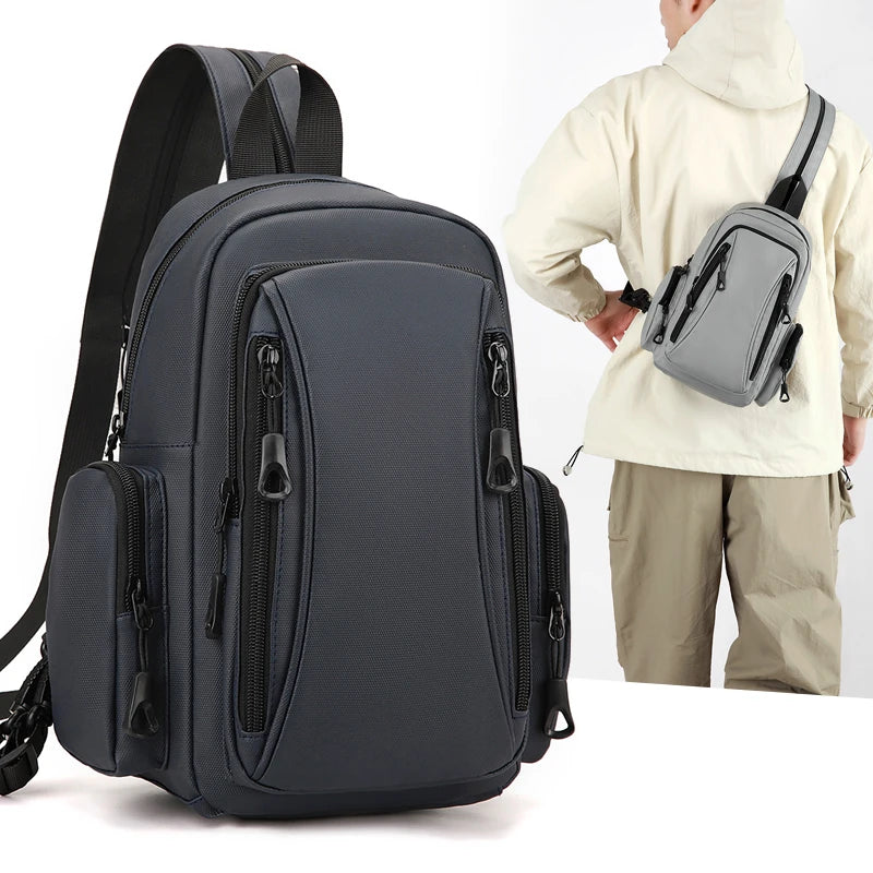 Men's Sling Chest Bag – Oxford Multi-Pocket Crossbody Pack