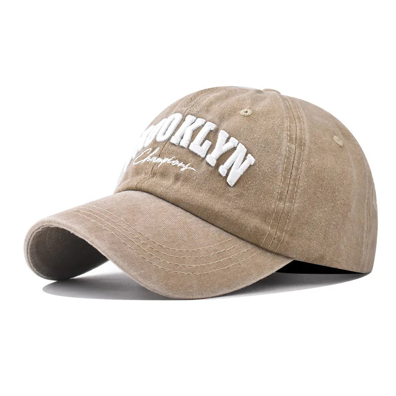 Vintage Washed Baseball Cap – City Embroidery Unisex Dad Hat