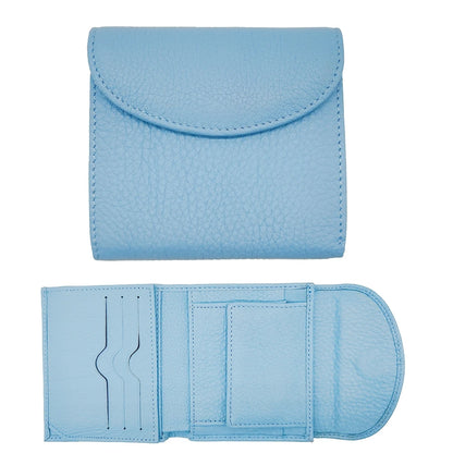 Women's Genuine Leather Short Wallet – Flap Closure with Card Holders