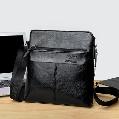 Men's Crossbody Messenger Bag – PU Leather Multi-Pocket Shoulder Bag
