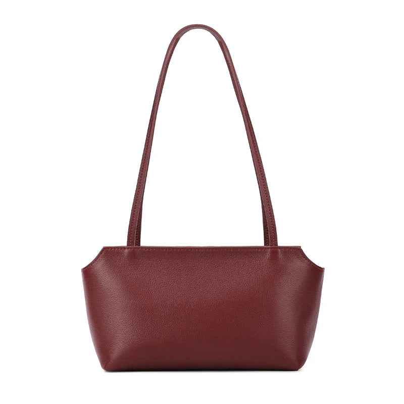 Genuine Leather Mini Shoulder Bag – Women's Pebbled Tote