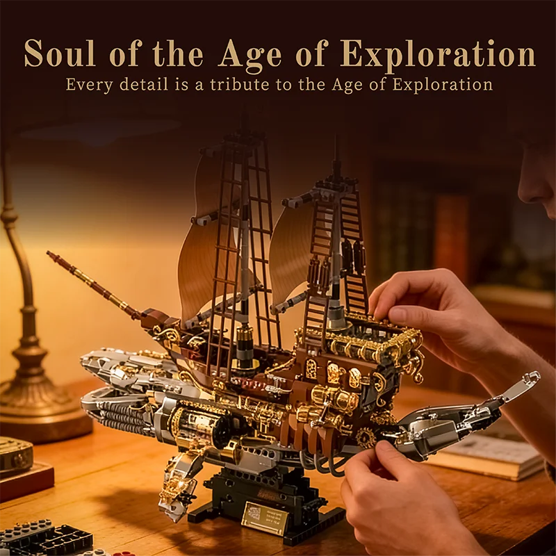Steampunk Whale Airship MOC Building Set – 1979 Pieces