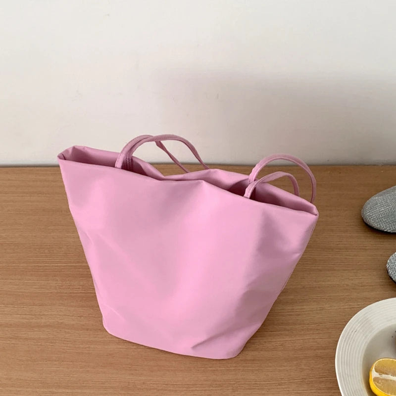Nylon Bucket Bag for Women – Soft Shoulder Tote Handbag