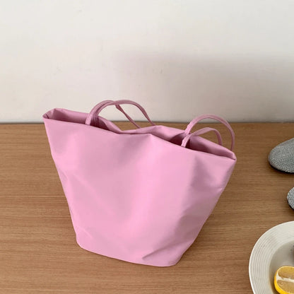 Nylon Bucket Bag for Women – Soft Shoulder Tote Handbag