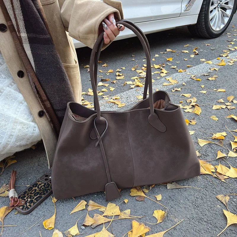 Large Capacity Suede Tote Bag – Vintage Casual Underarm Handbag