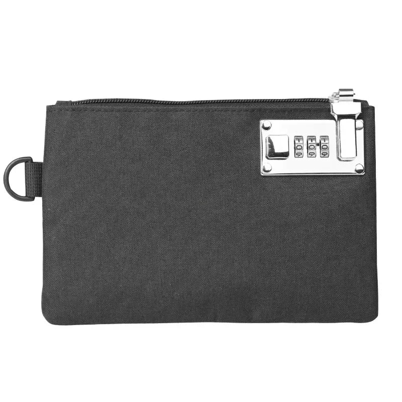 Lockable Money Bag with Combination Lock Zipper Pouch