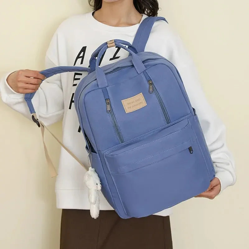 Waterproof Women's School Backpack with Free Bear Charm