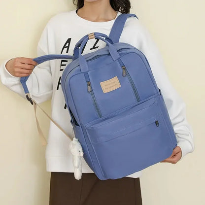 Waterproof Women's School Backpack with Free Bear Charm