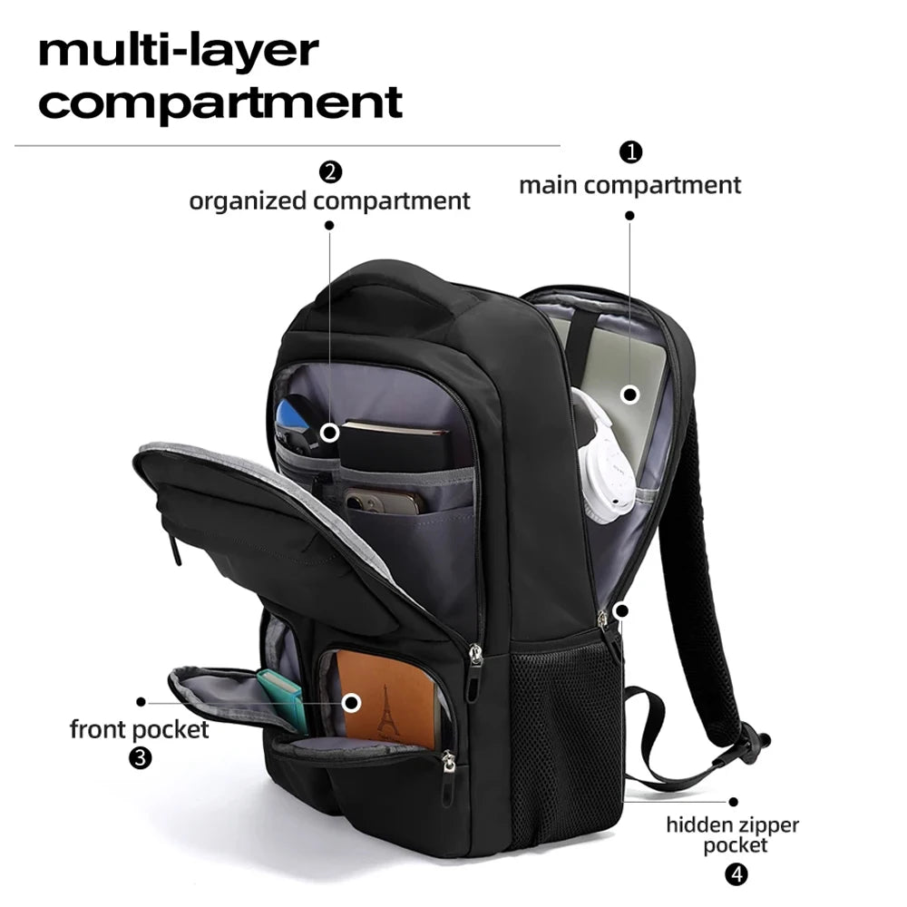Bange Large Capacity Waterproof Backpack 15.6" – Unisex Travel & School Bag