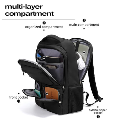 Bange Large Capacity Waterproof Backpack 15.6" – Unisex Travel & School Bag