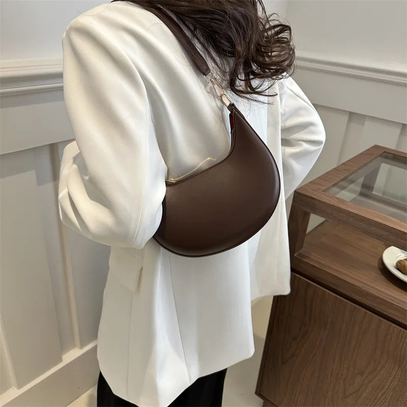 Crescent Shoulder Bag – Luxury Women's Vegan Leather Handbag
