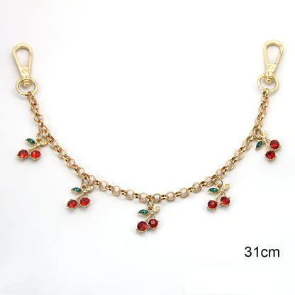 Cherry Crystal Bag Charm Chain – Rhinestone Handbag Accessory