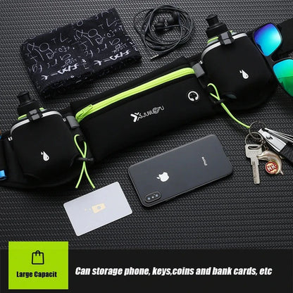 Running Belt with Water Bottles & Phone Pocket