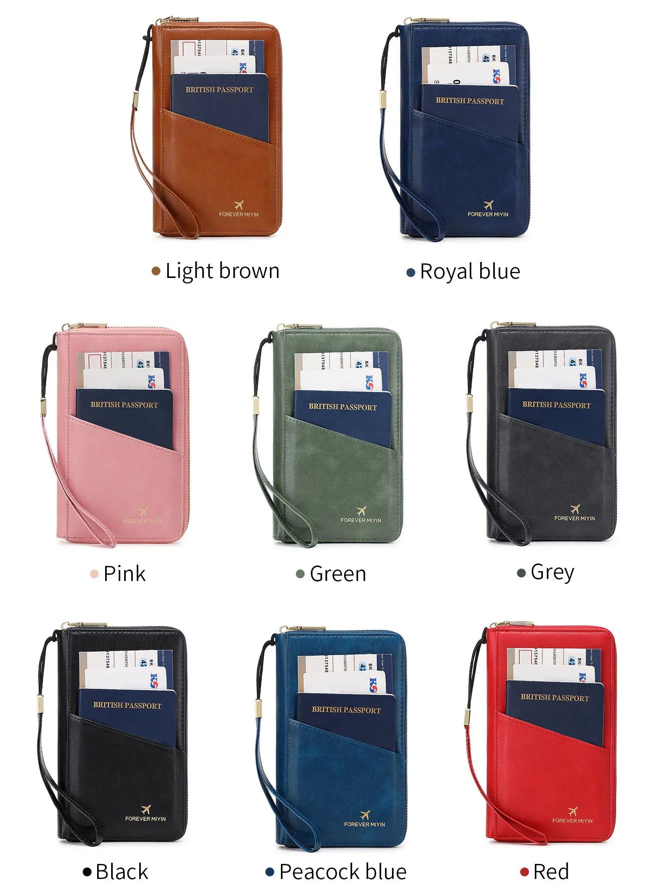RFID Travel Passport Wallet with Card Slots & ID Window