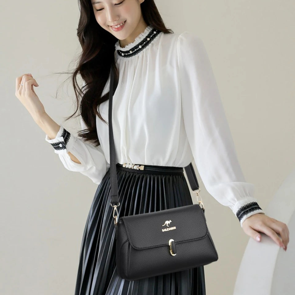 Women's Luxury PU Leather Crossbody Bag – Designer Shoulder Purse