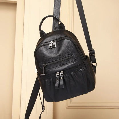 Genuine Leather Women's Mini Backpack – Rivet Detail