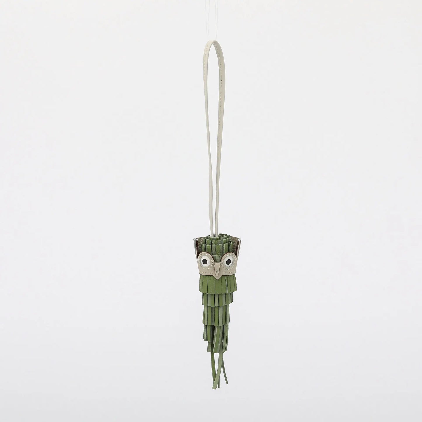 Handmade Leather Owl Bag Charm & Car Hanging Ornament