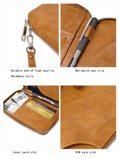 RFID Blocking Travel Passport Wallet – Retro Zip Wristlet