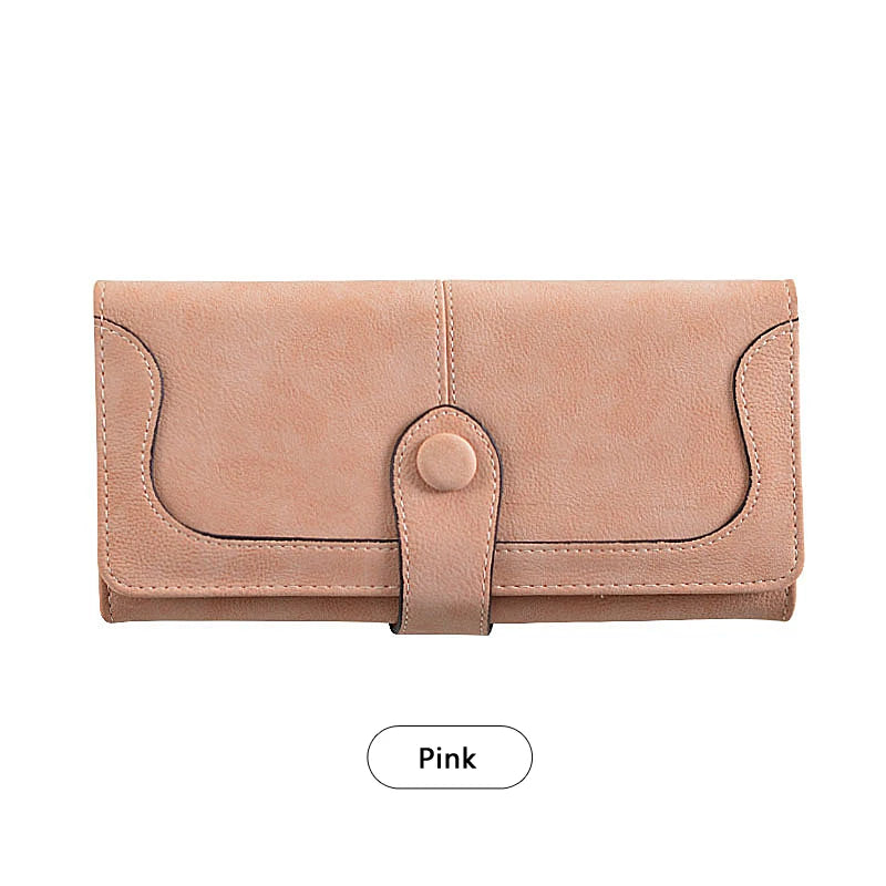 Women's Long Wallet – 17 Card Slots, ID Window & Zipper Coin Purse