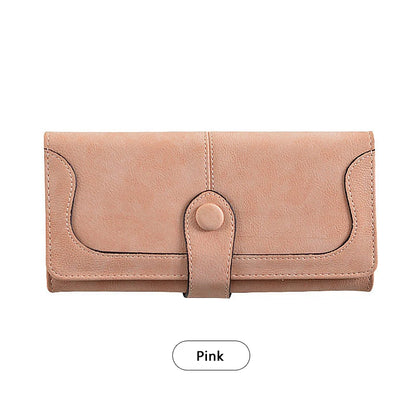 Women's Long Wallet – 17 Card Slots, ID Window & Zipper Coin Purse