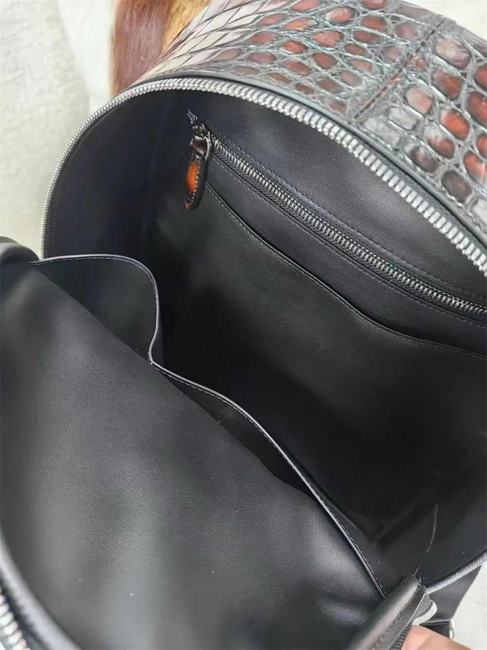 Crocodile Leather Luxury Backpack for Men & Women