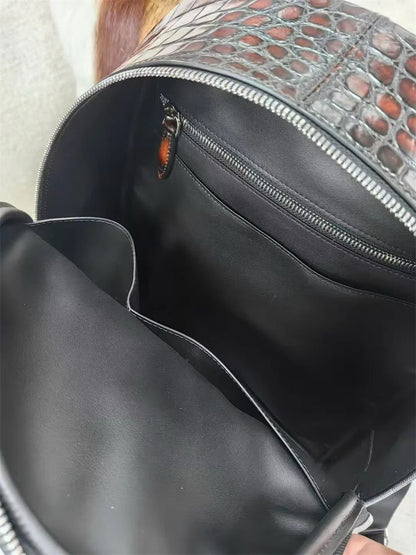 Crocodile Leather Luxury Backpack for Men & Women