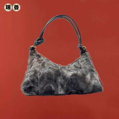 Faux Fur Shoulder Bag – Luxury Women's Crossbody Handbag