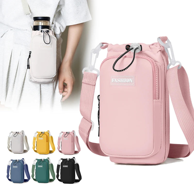 Mini Crossbody Phone Bag with Water Bottle Holder for Women