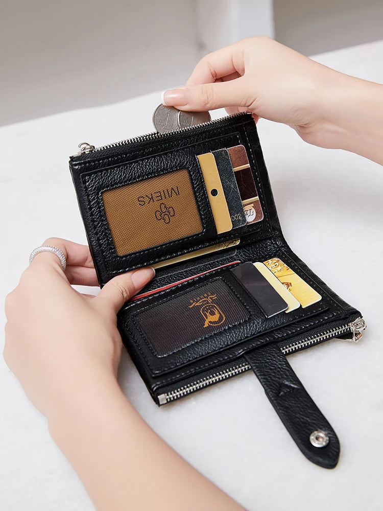 Slim Zipper Coin Purse with Multiple Card Slots