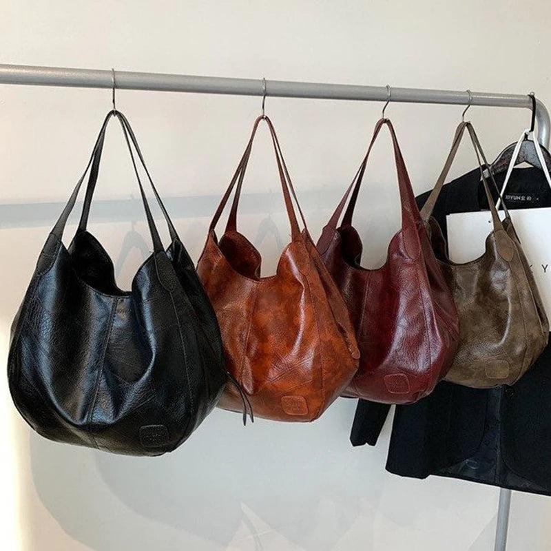 Large Soft PU Leather Hobo Shoulder Bag for Women