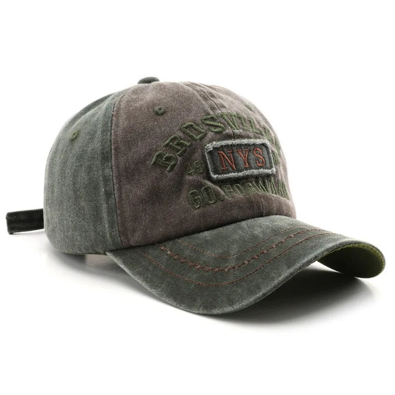Retro Embroidered Baseball Cap – Washed Cotton Snapback Hat