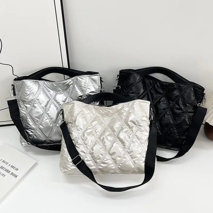Diamond Quilted Large Capacity Crossbody Shoulder Bag