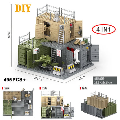 Military Container Command Post Building Blocks – MOC Army Base Set