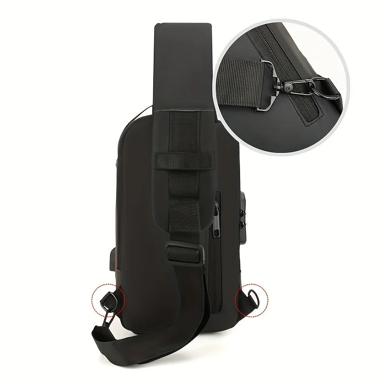 Anti-Theft Sling Bag for Men – Password Lock Chest Crossbody Pack