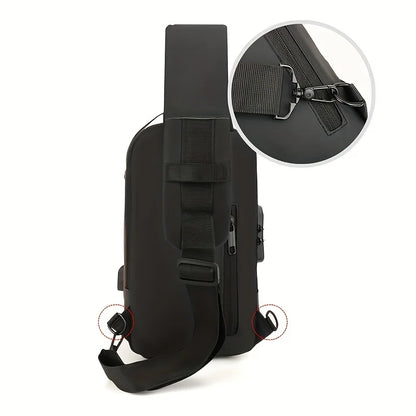 Anti-Theft Sling Bag for Men – Password Lock Chest Crossbody Pack