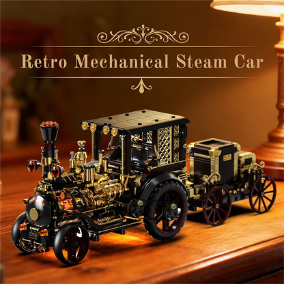 Steampunk Vintage Steam Car MOC Building Blocks Set – LED Model