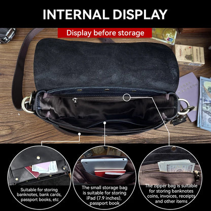 Genuine Leather Men's Crossbody Messenger Bag – Handmade Business Shoulder Bag