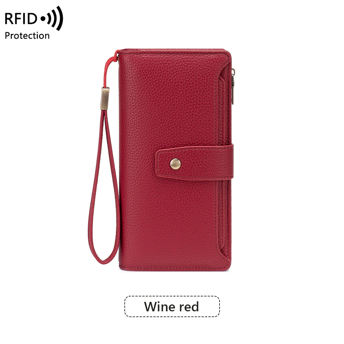 RFID Blocking Large Capacity Leather Wallet for Women